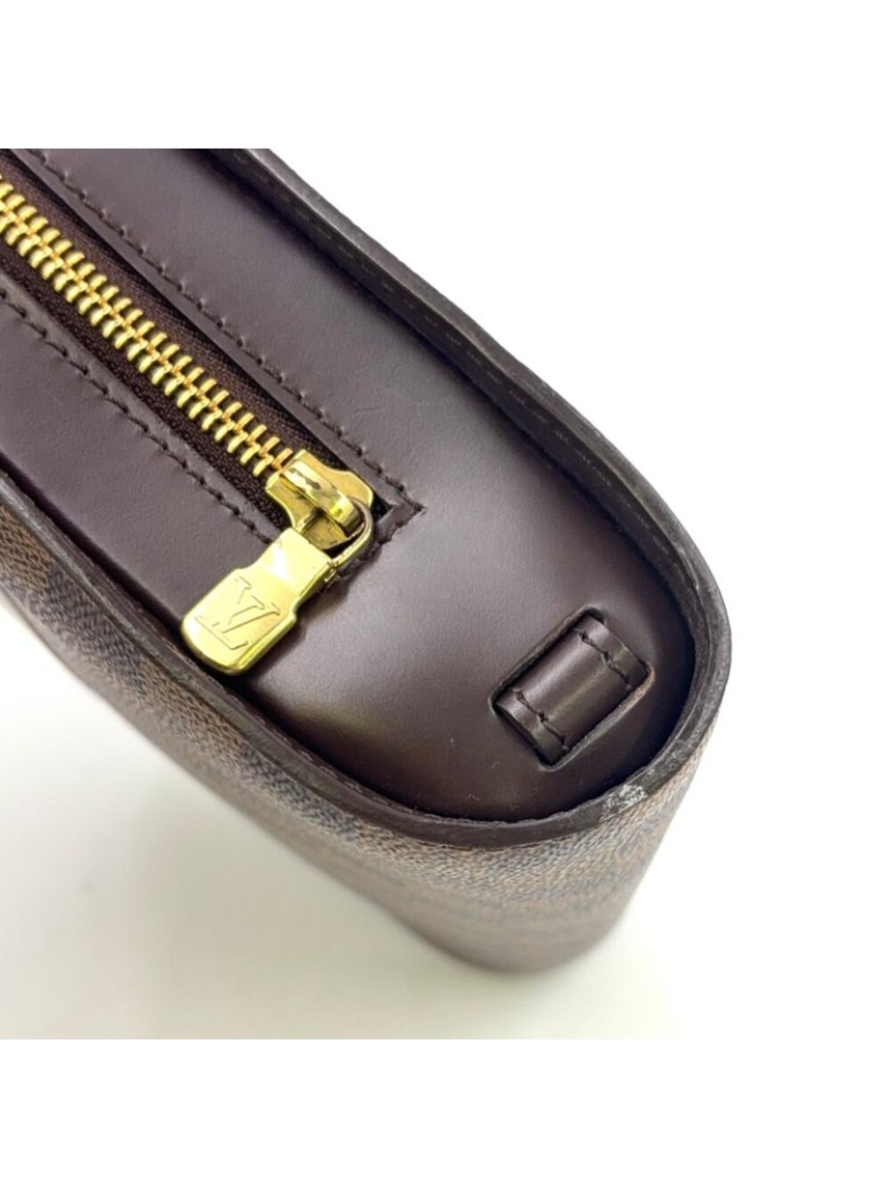 Louis Vuitton Damier Saint Ebene Second Leather Brown Clutch Gold - Picture 12 of 15